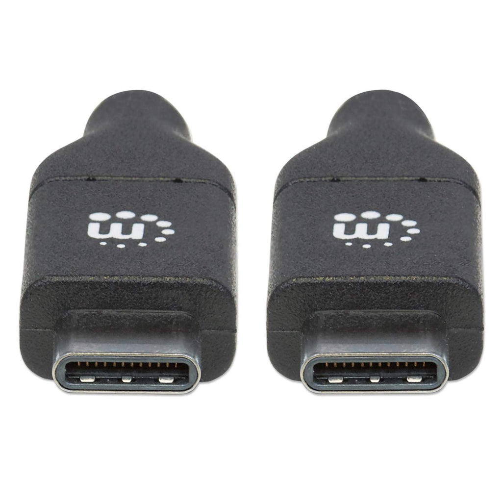 Manhattan Cable USB-C a USB-C, 2 m, macho a macho, 480 Mbps (USB 2.0), 5 A (carga súper rápida), negro, garantía de por vida, equivalente a USB2C5C2M Cable USB 2.0 USB C USB C Macho