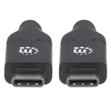 Manhattan Cable USB-C a USB-C, 2 m, macho a macho, 480 Mbps (USB 2.0), 5 A (carga súper rápida), negro, garantía de por vida, equivalente a USB2C5C2M Cable USB 2.0 USB C USB C Macho