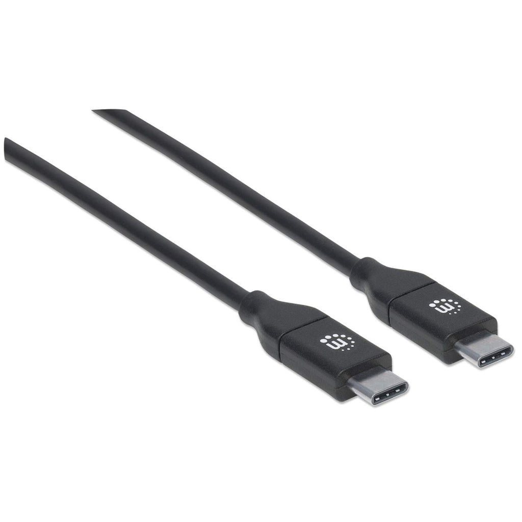 Manhattan Cable USB-C a USB-C, 2 m, macho a macho, 480 Mbps (USB 2.0), 5 A (carga súper rápida), negro, garantía de por vida, equivalente a USB2C5C2M Cable USB 2.0 USB C USB C Macho