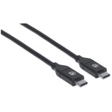 Manhattan Cable USB-C a USB-C, 2 m, macho a macho, 480 Mbps (USB 2.0), 5 A (carga súper rápida), negro, garantía de por vida, equivalente a USB2C5C2M Cable USB 2.0 USB C USB C Macho