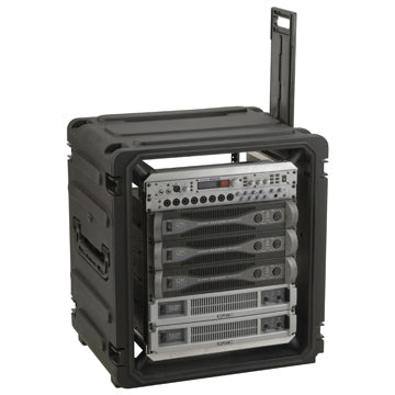 SKB 20" Deep 12U Roto Shockmount Rolling Rack caja para equipo Maletín con ruedas Negro