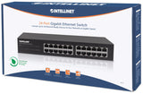 Intellinet Commutateur réseau (switch) Gigabit Ethernet 24 ports, 24 ports RJ45, IEEE 802.3az (Ethernet éco-énergétique), format bureau au rack 19", b