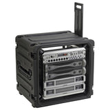 SKB 20" Deep 10U Roto Shockmount Rolling Rack caja para equipo Maletín con ruedas Negro
