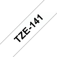 CINTA BROTHER TZE-141 NEGRO/TRANSPARENTE 18MM
