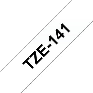 CINTA BROTHER TZE-141 NEGRO/TRANSPARENTE 18MM