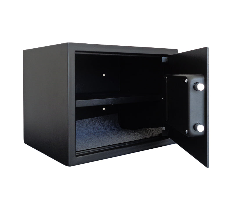 XE Seguridad CFD-30 caja fuerte Caja fuerte portátil Negro, Cerradura con combinación, Llave, Piso/pared