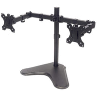 Manhattan Soporte doble de sobremesa para TV/monitores (Articulado), para pantallas de 10" a 27", montaje traseros tipo base, Compatibilidad VESA: 75×