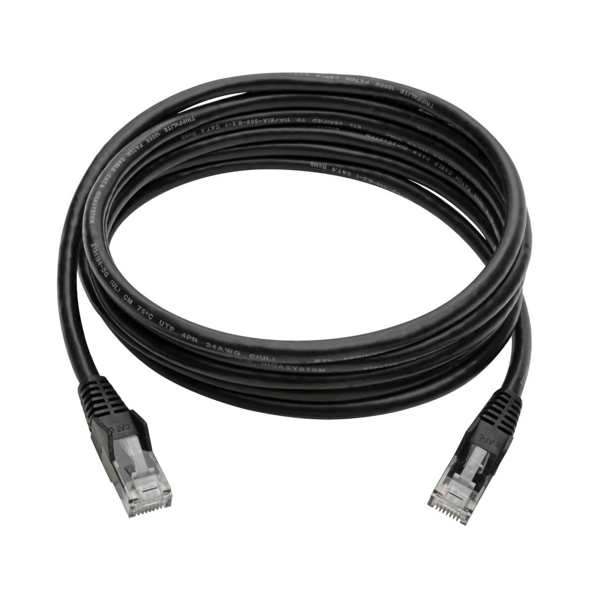 Tripp Lite N201-007-BK Cable Ethernet (UTP) Moldeado Snagless Cat6 Gigabit (RJ45 M/M), PoE, Negro, 2.13 m [7 pies]