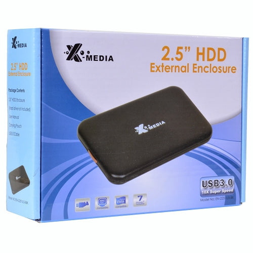 X-Media XM-EN2251U3-BK caja para disco duro externo Caja de disco duro (HDD) Negro 2.5", SATA, 5 Gbit/s, Conexión USB