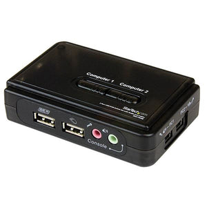 StarTech.com Juego de Conmutador KVM de 2 puertos con todo incluido - USB - Audio y Vídeo VGA Interruptores KVM 2 USB 2K