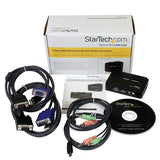 StarTech.com Juego de Conmutador KVM de 2 puertos con todo incluido - USB - Audio y Vídeo VGA Interruptores KVM 2 USB 2K
