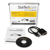 StarTech.com Cable 0,3m USB a Puerto Serie Serial RS232 DB9 con Retención del Puerto de Asignación COM tarjetas y adaptadores de interfaz Negro CE, FCC Mac OS X 13.0 Ventura RoHS