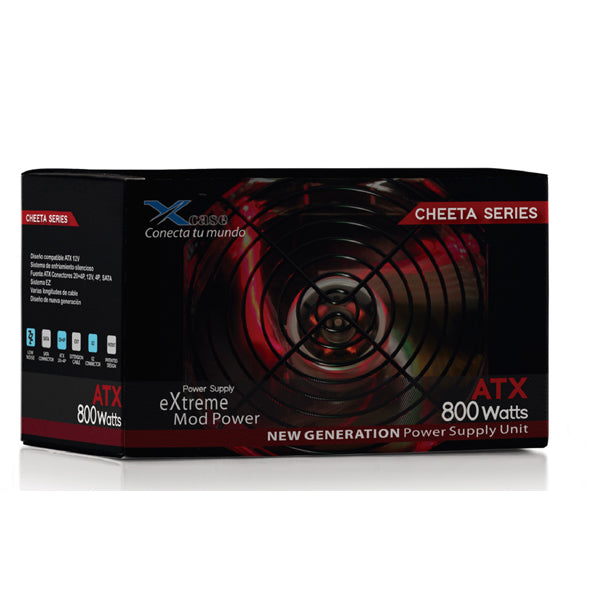 FUENTE DE PODER XCASE ATX 800W NEGRA CAJA