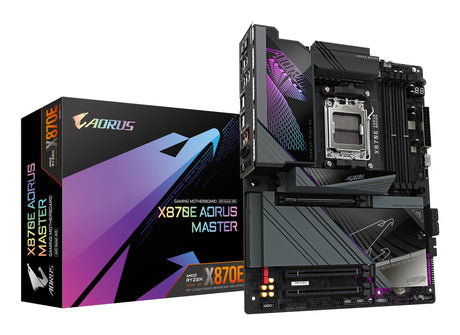 GIGABYTE X870E AORUS MASTER Placa Base - Compatible con CPUs AMD Ryzen 9000, 16+2+2 fases VRM digitales, hasta 8600MHz DDR5 (OC), 3xPCIe 5.0 + 1xPCIe 4.0, Wi-Fi 7, LAN 5GbE, USB 4 placas base AMD Zócalo AM5 Zócalo AM5 256 GB