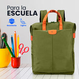 MOCHILA VORAGO BP-301 VINTAGE DOBLE USO LAPTOP 15.6" VERDE