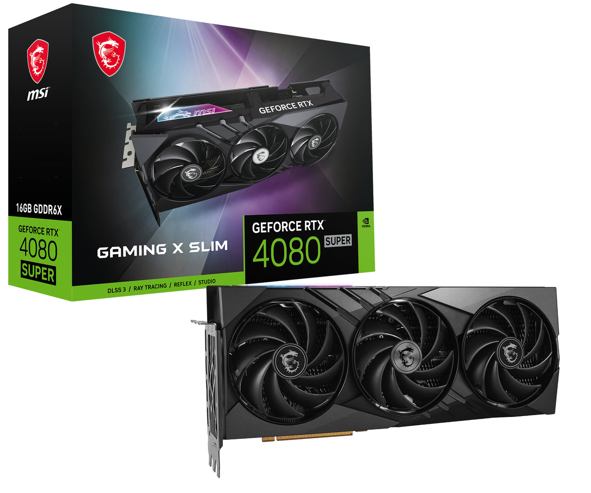 MSI GeForce RTX 4080 SUPER 16G GAMING X SLIM tarjetas gráficas Si 10240 NVIDIA GeForce RTX 4080 SUPER