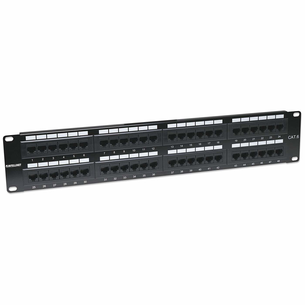 560283 - Intellinet Panneau de brassage Cat6, UTP, 48 ports, 2U, noir paneles de parcheo Ethernet rápido, Gigabit Ethernet 48 RJ-45 Oro