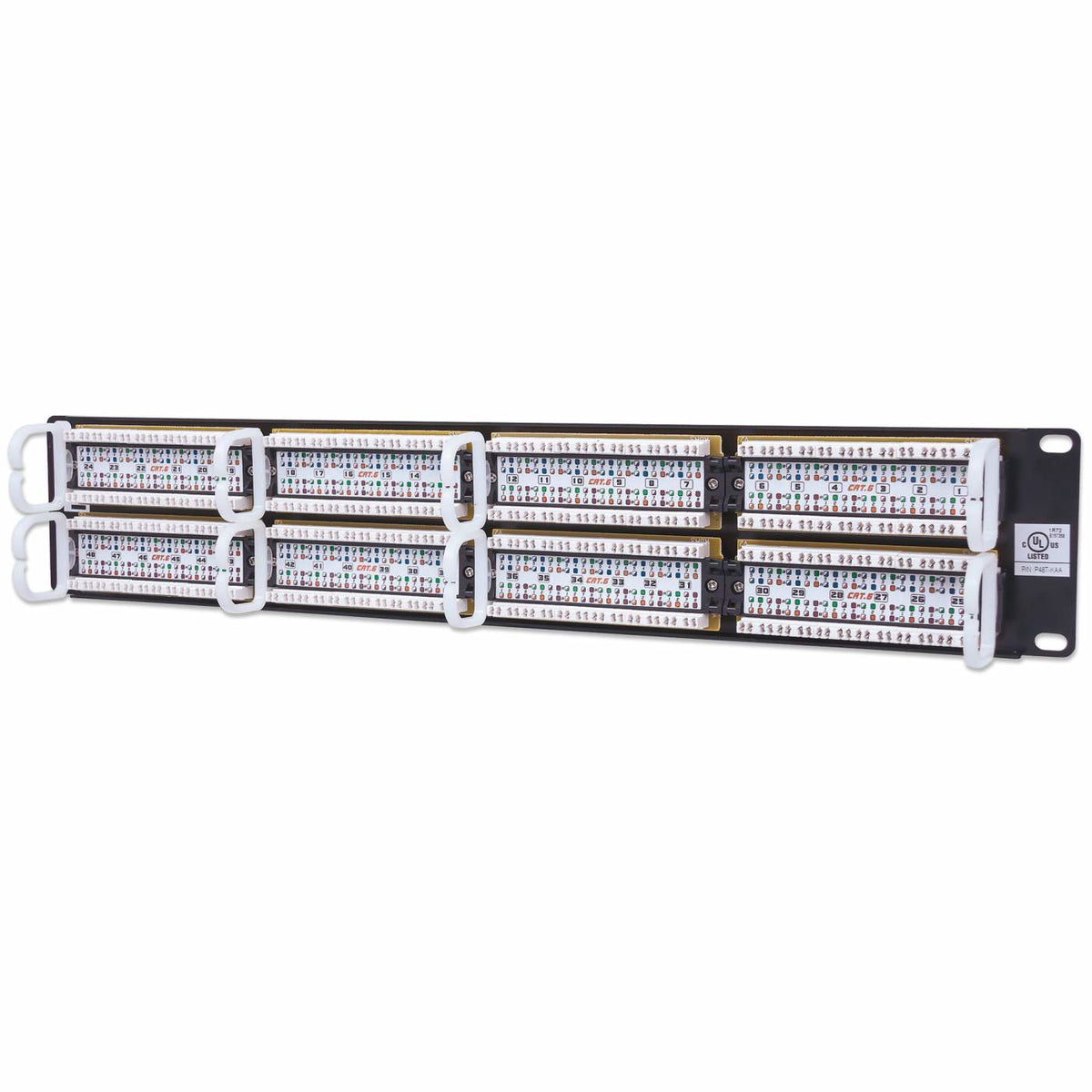 560283 - Intellinet Panneau de brassage Cat6, UTP, 48 ports, 2U, noir paneles de parcheo Ethernet rápido, Gigabit Ethernet 48 RJ-45 Oro