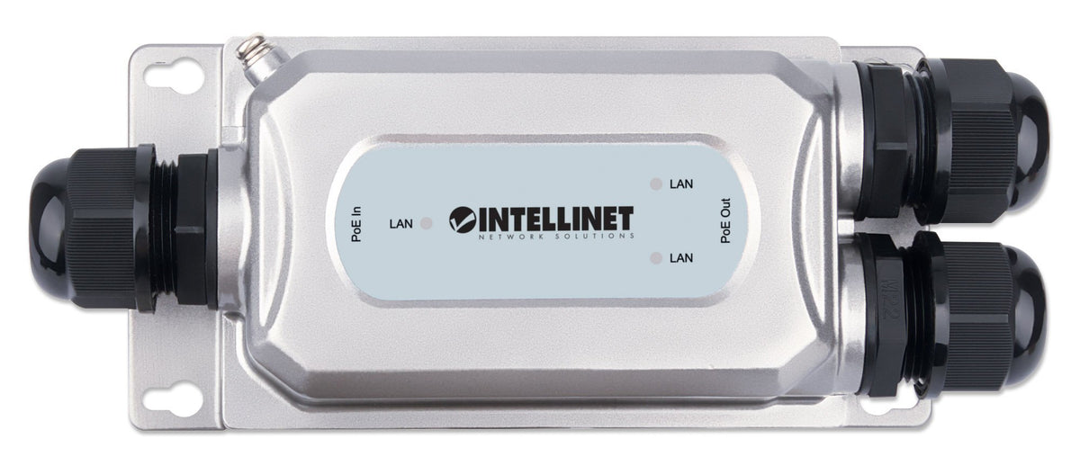 561648 - Intellinet Prolongateur PoE++ Gigabit extérieur 2 ports antichoc et antivandale, extension PoE jusqu'à 100 m, budget 60