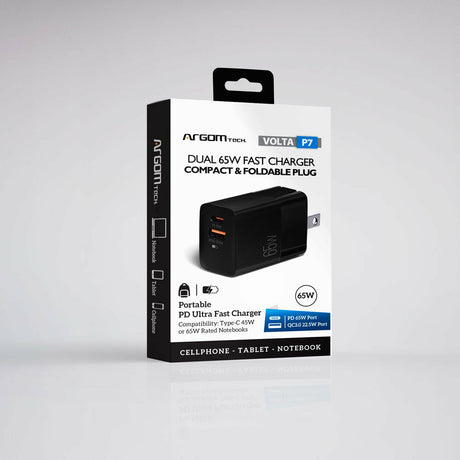 ArgomTech ARG-AC-0125BK cargador de dispositivo móvil Universal Negro Corriente alterna Carga rápida Interior