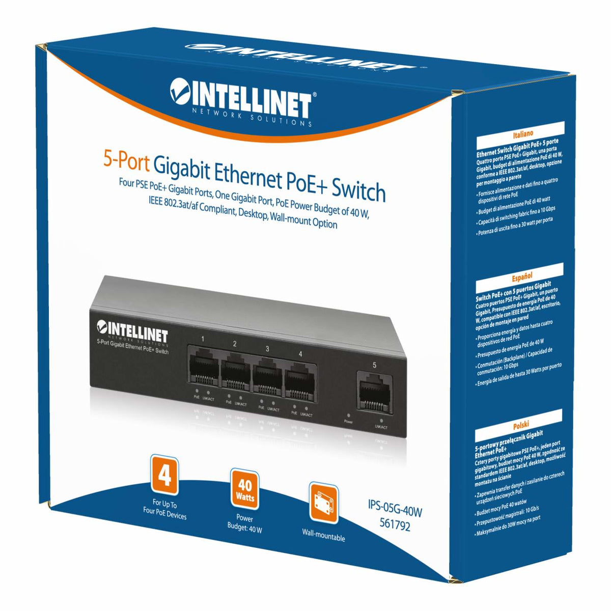 561792 - Intellinet 561792 Dispositivo de redes 5 Gigabit Ethernet (10/100/1000) 0