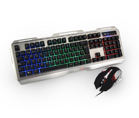 Naceb Technology NA-0911 teclado Ratón incluido Juego USB QWERTY Gris