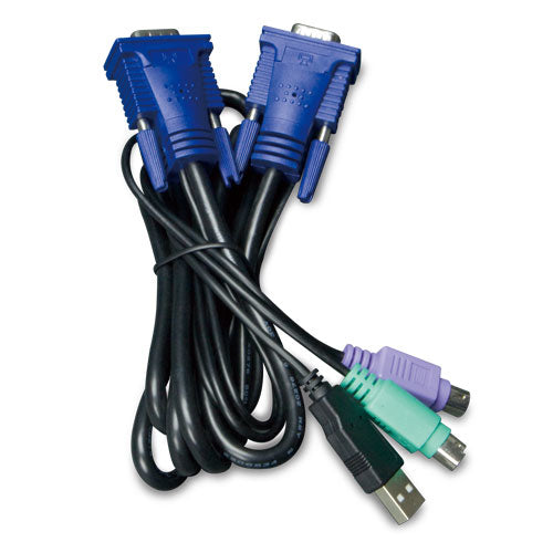 PLANET KVM-KC1-3 cable para video, teclado y ratón (kvm) Negro, Azul 3 m
