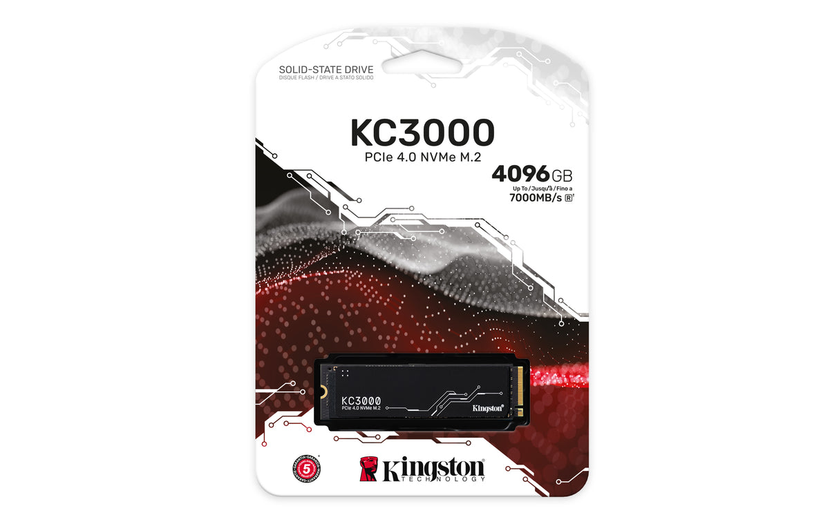 Kingston Technology 4096G KC3000 M.2 2280 NVMe SSD unidades internas de estado sólido 4 GB M.2 PCI Express 4.0 Si