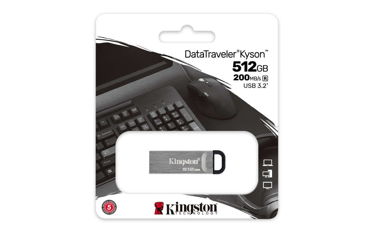 Kingston Technology Unidad Flash USB DataTraveler Kyson de 512 GB Memoria Flash 512 GB USB tipo A 3.2 Gen 1 (3.1 Gen 1) 200 MB/s