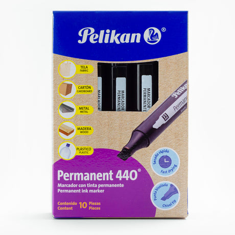 Marcador Pelikan Permanente 440 Color Negro C/10 Pzas - 30240017