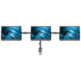 Manhattan Soporte triple de sobremesa para 3 monitores, pantallas 10"–27", montaje traseros con abrazadera, Co