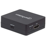 Manhattan Splitter HDMI de 2 puertos, 1080p, negro, duplica la salida de 1 fuente HDMI a 2 pantallas (misma señal en amb