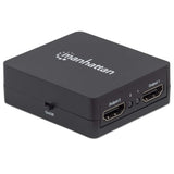 Manhattan Splitter HDMI de 2 puertos, 1080p, negro, duplica la salida de 1 fuente HDMI a 2 pantallas (misma señal en amb