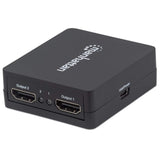 Manhattan Splitter HDMI de 2 puertos, 1080p, negro, duplica la salida de 1 fuente HDMI a 2 pantallas (misma señal en amb