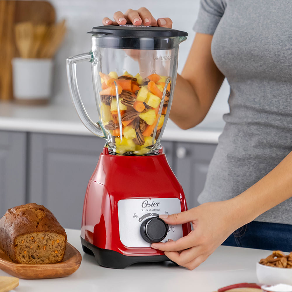 Oster BLSTKAGRRD-013 licuadora 1.5 L Batidora de mesa 800 W Rojo, Función de pulso