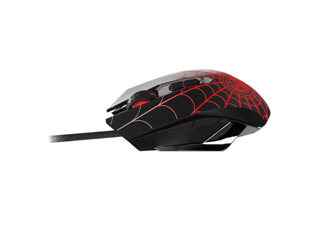 Xtech XTM-M520SM ratón Juego Ambidiestro USB tipo A Óptico 2400 DPI, Negro, Rojo