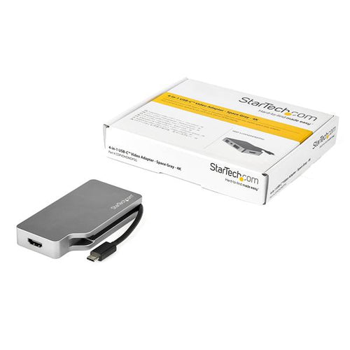 HP Adaptador USB-C de Vídeo Multipuertos - de Aluminio - 4K 30Hz - Gris Espacial Adaptadores gráficos USB Si Si Gris