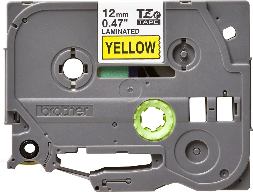 CINTA BROTHER TZE631 LAMINADA AMARILLO/NEGRO 0.5 PULGADAS