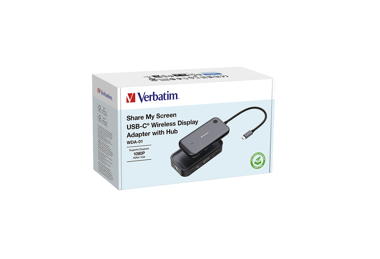 Verbatim 32146 adaptador de pantalla inalámbrico USB Full HD Escritorio