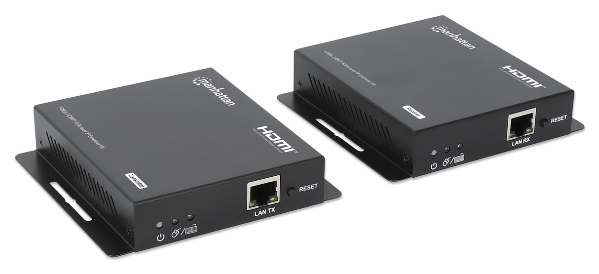Manhattan Kit extensor KVM HDMI 1080p sobre IP, extiende señal 1080p@60 Hz hasta 120 m mediante cabl