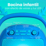 BOCINA VORAGO BSP-205 BLUETOOTH / MSD / USB / 3.5MM MICRÓFONO CON MODOS DE VOZ COLOR AZUL
