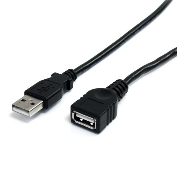 StarTech.com Cable de 3m de Extensión USB 2.0 - Macho a Hembra USB A - Extensor - Negro, 0.48 Gbit/s