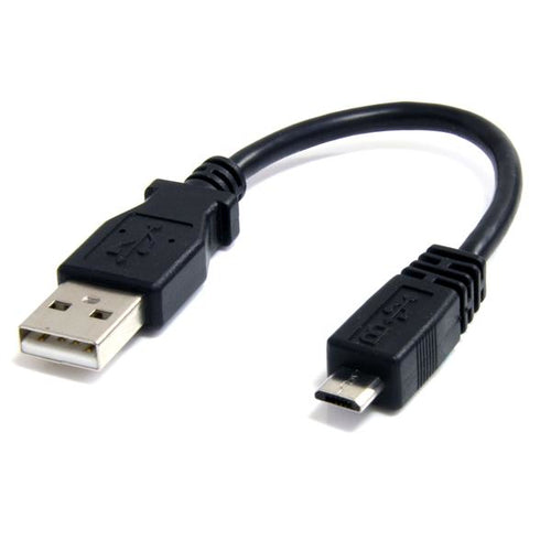 StarTech.com Cable Adaptador de 15cm USB A Macho a Micro USB B Macho para Teléfono Móvil Carga y Datos - Negro Cables US