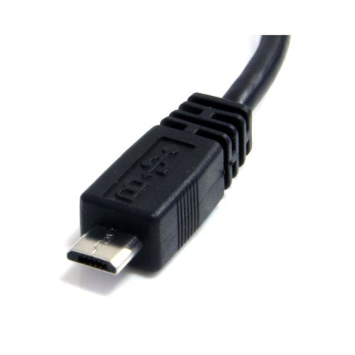 StarTech.com Cable Adaptador de 15cm USB A Macho a Micro USB B Macho para Teléfono Móvil Carga y Datos - Negro Cables US
