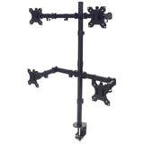 Manhattan Soporte de sobremesa para 4 monitores, pantallas 10"–27", base o abrazadera, Compatibilidad VESA: 75x75 y 100x