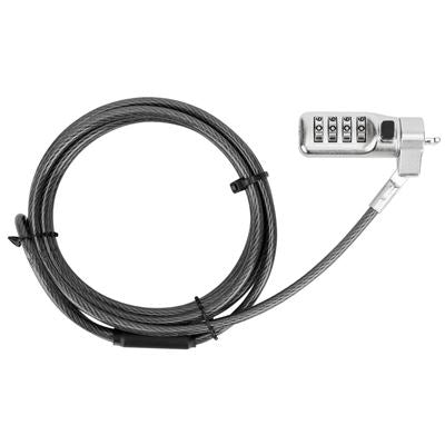 Targus DEFCON Cable Negro, Acero inoxidable Portátil Cerradura con combinación Acero galvanizado