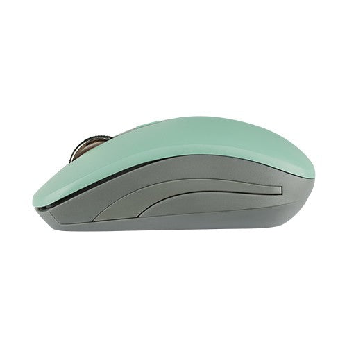 Perfect Choice PC-044819 ratón Oficina Ambidiestro RF inalámbrico Óptico 1600 DPI, Gris, Turquesa