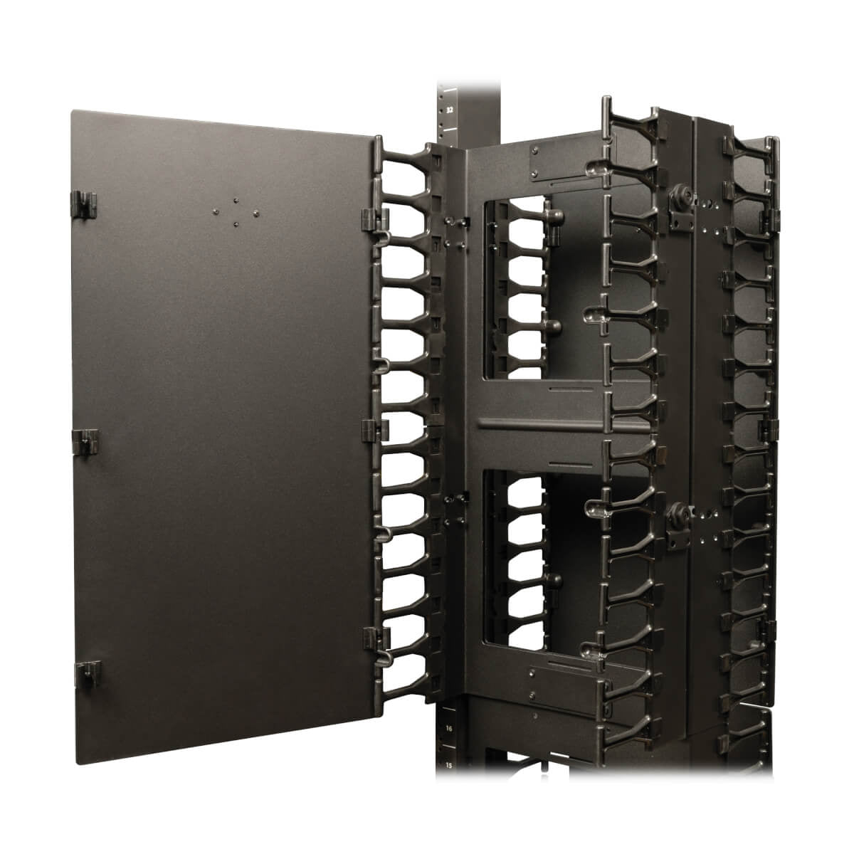 Tripp Lite SRCABLEVRT12 Sujetador de Cable Vertical de Alta Capacidad, 30.48 cm [12"] - Ducto de peine doble con tapa