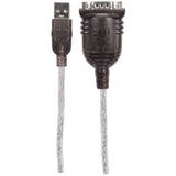 Manhattan Convertidor USB-A a serie (RS232/COM/DB9), 45 cm, macho a macho, chip Prolific PL-2303RA, negro/plata, 3 años de garantía, equivalente a ICUSB232V2 Cable Negro, Transparente 0,45 m USB A Serial/COM/RS232/DB9