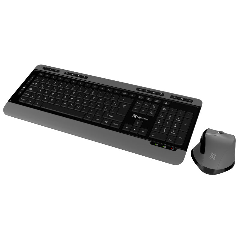 Klip Xtreme Magnifik teclado Ratón incluido Universal RF inalámbrico QWERTY Negro, Gris, Tamaño completo (100%)